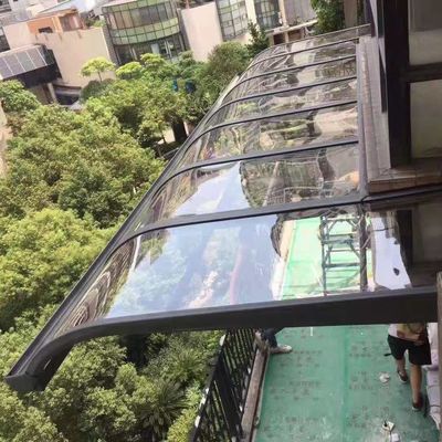 Окрашенный черный белый серый ПК покрытый устойчивым к ударам многоразмерный алюминиевый каркас Поликарбонатные тенты