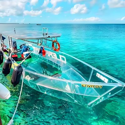 Хорошая цена. Высокая светопередача Прозрачная поликарбонатная лодка и кристаллическая скамейка для уникального опыта тура онлайн